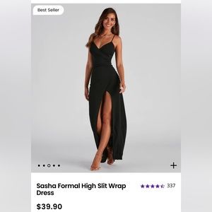 Sasha formal high slit wrap dress